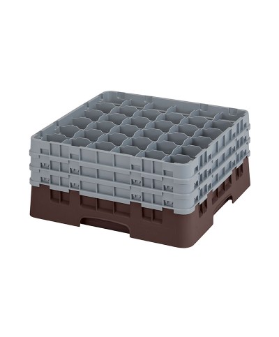 Cambro - 36S738-167 / Cesta de lavado (50 x 50 cm) copas y vasos con 36 comp. 3 alt. - dia. máx. 7,2 cm alt. máx. 20 cm