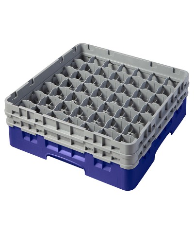 Cambro - 49S434-186 / Cesta de lavado (50 x 50 cm) copas y vasos con 49 comp. 2 alt. - dia. máx. 6 cm alt. máx. 13,5 cm
