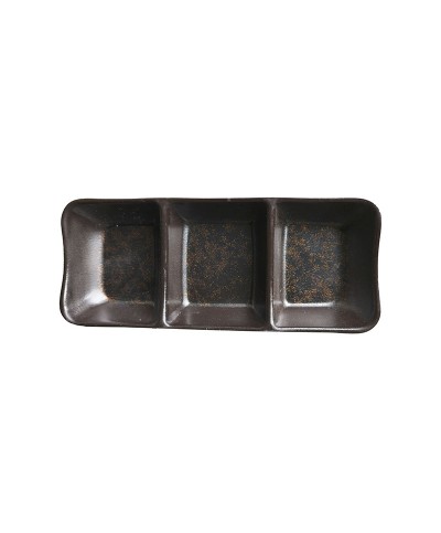 Adrier - SRCTB19482-ORI / Colección ORION - Cuenco rectangular 3 compartimentos - 19 x 8 cm x 2,5 cm alto