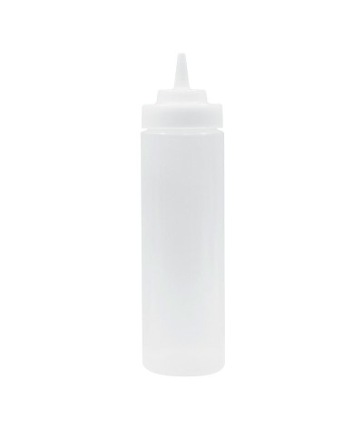 Botella exprimible incolora 710 ml - punta ancha.