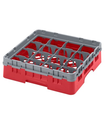 Cambro - 16S318-163 / Cesta de lavado (50 x 50 cm) para copas y vasos con 16 comp. 1 alt. - dia. máx. 10,9 cm alt. máx. 9,4 cm