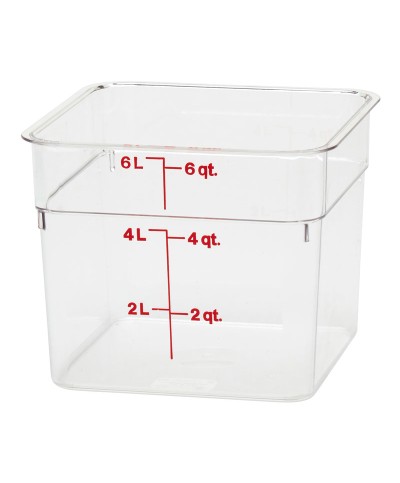 Cambro - 6SFSCW-135 / Recipiente cuadrado de policarbonato - (21,5 x 21,5 x 18,5 cm) - (5,7 litros)