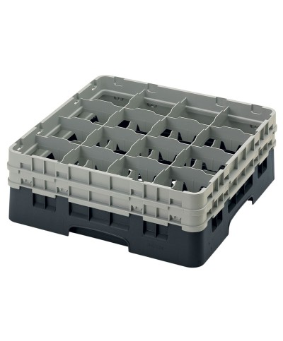 Cambro - 16S534-110 / Cesta de lavado (50 x 50 cm) para copas y vasos con 16 comp. 2 alt. - dia. máx. 10,9 cm alt. máx. 14,9 cm