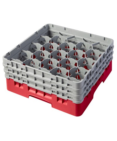 Cambro - 20S638-163 / Cesta de lavado (50 x 50 cm) para copas y vasos con 20 comp. 3 alt. - dia. máx. 9,84 cm alt. máx. 17,6 cm