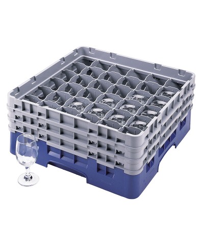 Cambro - 36S638-186 / Cesta de lavado (50 x 50 cm) copas y vasos con 36 comp. 3 alt. - dia. máx. 7,2 cm alt. máx. 17,6 cm
