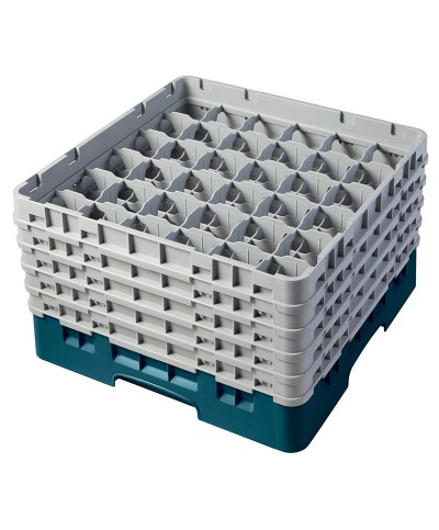 Cambro - 36S958-414 / Cesta de lavado (50 x 50 cm) copas y vasos con 36 comp. 5 alt. - dia. máx. 7,2 cm alt. máx. 25,8 cm