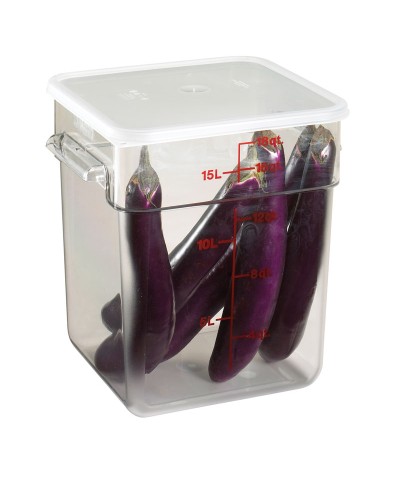 Cambro - SFC12SCPP-190 / Tapa con junta para recipientes cuadrados PC de 11,4 l., 17,2 l. y 20,8 l. - (25,6 x 31 cm)