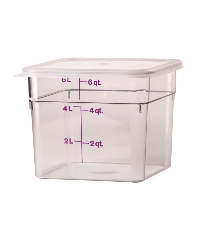 Cambro - SFC6SCPP-190 / Tapa con junta para recipientes cuadrados policarbonato de 5,7 l. y 7,6 l. - (21,5 x 21,5 cm)