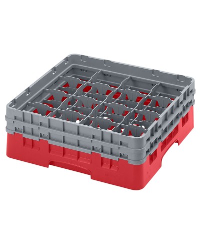 Cambro - 16S434-163 / Cesta de lavado (50 x 50 cm) para copas y vasos con 16 comp. 2 alt. - dia. máx. 10,9 cm alt. máx. 13,5 cm