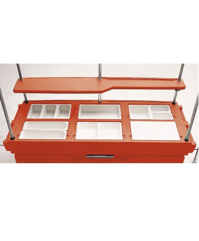 Carro de venta móvil Camkiosk con 6 receptáculos - 216 x 85 x 179 cm