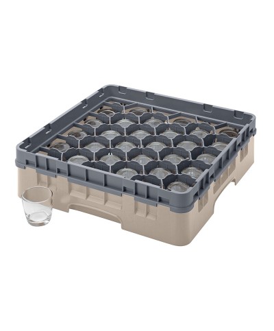 Cambro - 30S318-184 / Cesta de lavado (50 x 50 cm) copas y vasos con 30 comp. 1 alt. - dia. máx. 7,84 cm alt. máx. 9,4 cm