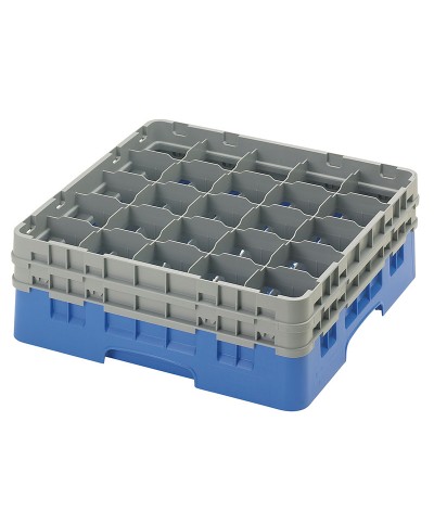 Cambro - 25S534-168 / Cesta de lavado (50 x 50 cm) copas y vasos con 25 comp. 2 alt. - dia. máx. 8,7 cm alt. máx. 14,9 cm