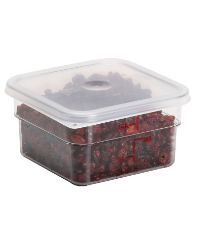 Cambro - SFC2SCPP-190 / Tapa con junta para recipientes cuadrados policarbonato de 1,9 l. y 3,8 l. - (18,5 x 18,5 cm)