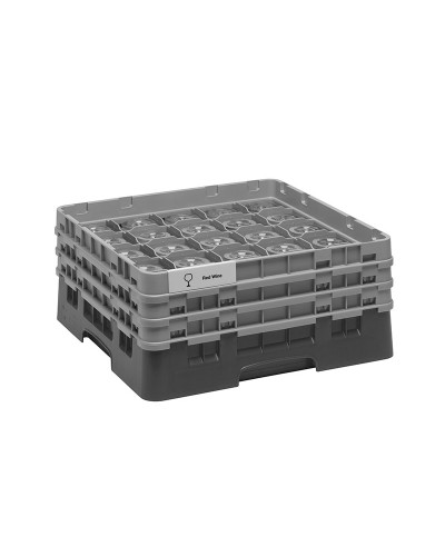 Cambro - 25S638-110 / Cesta de lavado (50 x 50 cm) copas y vasos con 25 comp. 3 alt. - dia. máx. 8,7 cm alt. máx. 17,6 cm
