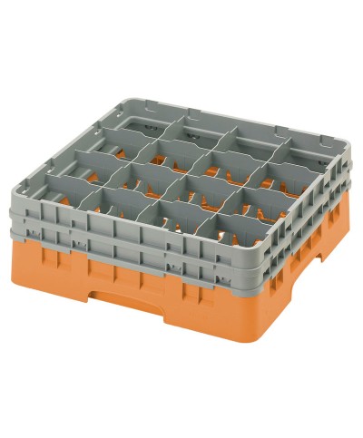 Cambro - 16S534-166 / Cesta de lavado (50 x 50 cm) para copas y vasos con 16 comp. 2 alt. - dia. máx. 10,9 cm alt. máx. 14,9 cm