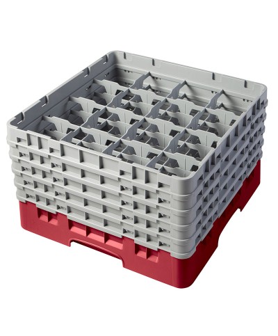 Cambro - 16S958-416 / Cesta de lavado (50 x 50 cm) para copas y vasos con 16 comp. 5 alt. - dia. máx. 10,9 cm alt. máx. 25,8 cm