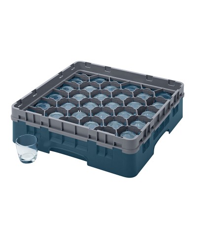 Cambro - 30S318-414 / Cesta de lavado (50 x 50 cm) copas y vasos con 30 comp. 1 alt. - dia. máx. 7,84 cm alt. máx. 9,4 cm