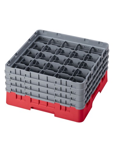 Cambro - 25S800-163 / Cesta de lavado (50 x 50 cm) copas y vasos con 25 comp. 4 alt. - dia. máx. 8,7 cm alt. máx. 21,7 cm