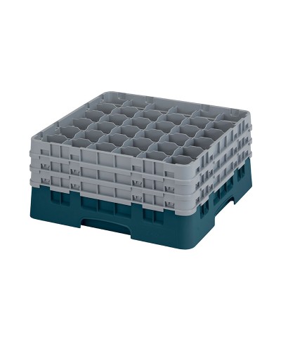 Cambro - 36S738-414 / Cesta de lavado (50 x 50 cm) copas y vasos con 36 comp. 3 alt. - dia. máx. 7,2 cm alt. máx. 20 cm