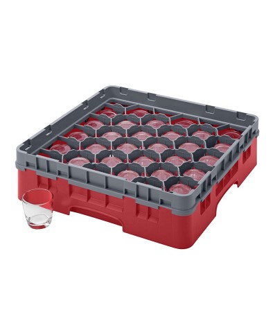 Cambro - 30S318-163 / Cesta de lavado (50 x 50 cm) copas y vasos con 30 comp. 1 alt. - dia. máx. 7,84 cm alt. máx. 9,4 cm
