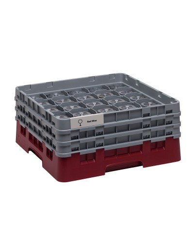 Cambro - 25S738-416 / Cesta de lavado (50 x 50 cm) copas y vasos con 25 comp. 3 alt. - dia. máx. 8,7 cm alt. máx. 20 cm