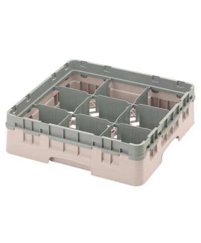 Cambro - 9S318-184 / Cesta de lavado de (50 x 50 cm) para copas y vasos con 9 comp. 1 alt. - dia. máx. 14,8 cm alt. máx. 9,4 cm