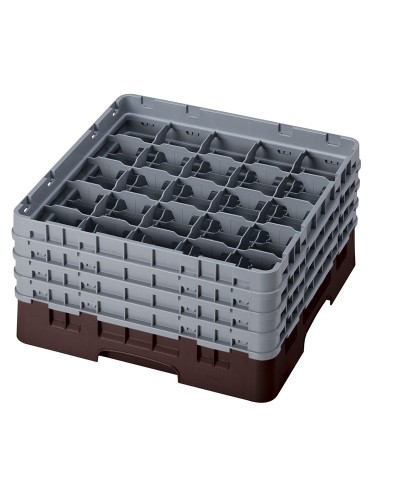 Cambro - 25S800-167 / Cesta de lavado (50 x 50 cm) copas y vasos con 25 comp. 4 alt. - dia. máx. 8,7 cm alt. máx. 21,7 cm