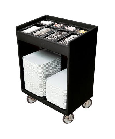 Cambro - TC1418-110 / Carro combinado para bandejas y cubiertos con 8 compartimentos - (82 x 54 x 116 cm)