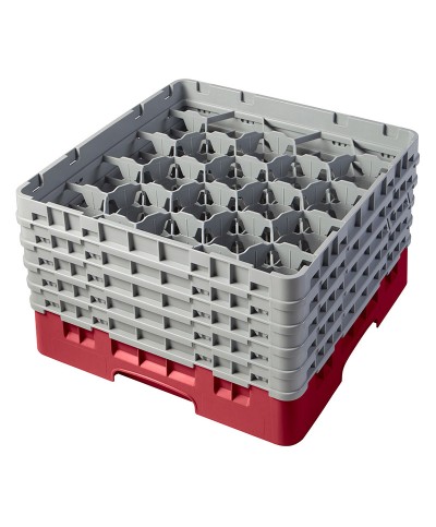 Cambro - 20S958-416 / Cesta de lavado (50 x 50 cm) copas y vasos con 20 comp. - 5 alt. - dia. máx. 9,84 cm alt. máx. 25,8 cm