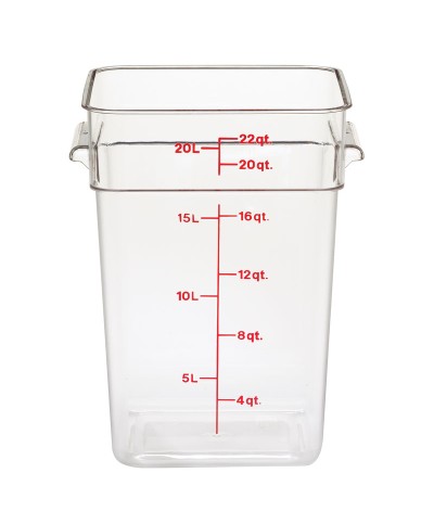 Cambro - 22SFSCW-135 / Recipiente cuadrado de policarbonato - (25,6 x 31 x 40 cm) - (20,8 litros)