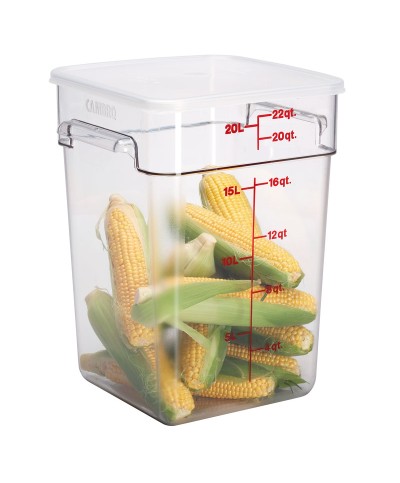 Cambro - 22SFSCW-135 / Recipiente cuadrado de policarbonato - (25,6 x 31 x 40 cm) - (20,8 litros)