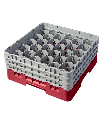Cambro - 30S638-416 / Cesta de lavado (50 x 50 cm) copas y vasos con 30 comp. 3 alt. - dia. máx. 7,84 cm alt. máx. 17,6 cm