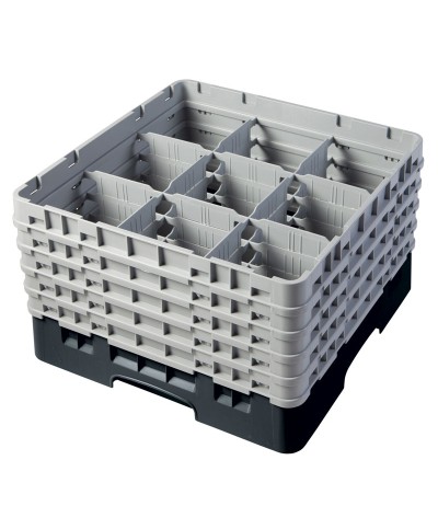 Cambro - 9S958-110 / Cesta de lavado (50 x 50 cm) para copas y vasos con 9 comp. 5 alt. - dia. máx. 14,8 cm alt. máx. 25,8 cm
