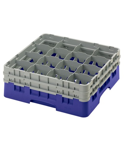 Cambro - 16S534-186 / Cesta de lavado (50 x 50 cm) para copas y vasos con 16 comp. 2 alt. - dia. máx. 10,9 cm alt. máx. 14,9 cm
