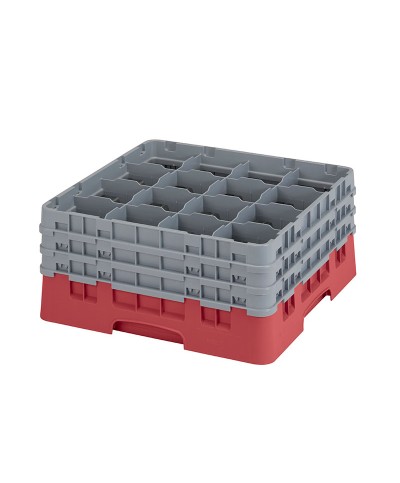 Cambro - 16S738-416 / Cesta de lavado (50 x 50 cm) para copas y vasos con 16 comp. 3 alt. - dia. máx. 10,9 cm alt. máx. 20 cm