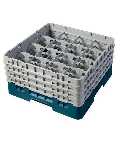 Cambro - 16S800-414 / Cesta de lavado (50 x 50 cm) para copas y vasos con 16 comp. 4 alt. - dia. máx. 10,9 cm alt. máx. 21,7 cm