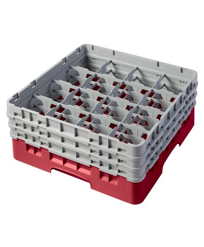Cambro - 16S638-416 / Cesta de lavado (50 x 50 cm) para copas y vasos con 16 comp. 3 alt. - dia. máx. 10,9 cm alt. máx. 17,6 cm
