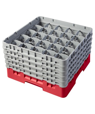 Cambro - 25S958-163 / Cesta de lavado (50 x 50 cm) copas y vasos con 25 comp. 5 alt. - dia. máx. 8,7 cm alt. máx. 25,8 cm