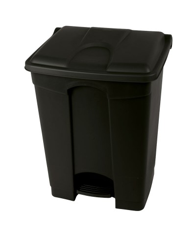 Probbax - SO-1270-BLA-BASE / Cubo de basura antimicrobiano con pedal sin tapa - 48,3 x 39 x 64 cm - 70 L
