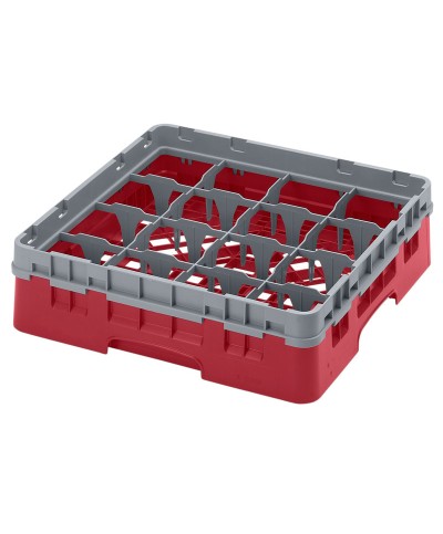 Cambro - 16S318-416 / Cesta de lavado (50 x 50 cm) para copas y vasos con 16 comp. 1 alt. - dia. máx. 10,9 cm alt. máx. 9,4 cm