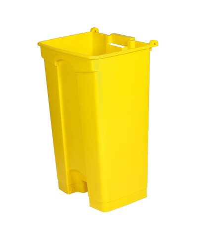 Probbax - SO-1290-YEL-BASE / Cubo de basura con pedal y con ruedas - 50 x 41,2 x 82 cm - 90 L