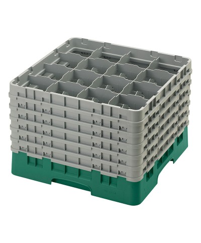 Cambro - 16S1214-119 / Cesta lavado (50 x 50 cm) para copas y vasos con 16 comp. 6 alt. - dia. máx. 10,9 cm alt. máx. 32,3 cm