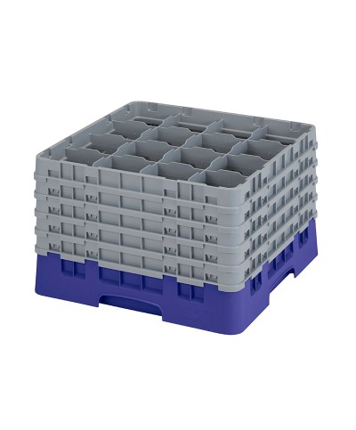 Cambro - 16S1058-186 / Cesta lavado (50 x 50 cm) para copas y vasos con 16 comp. 5 alt. - dia. máx. 10,9 cm alt. máx. 28,2 cm