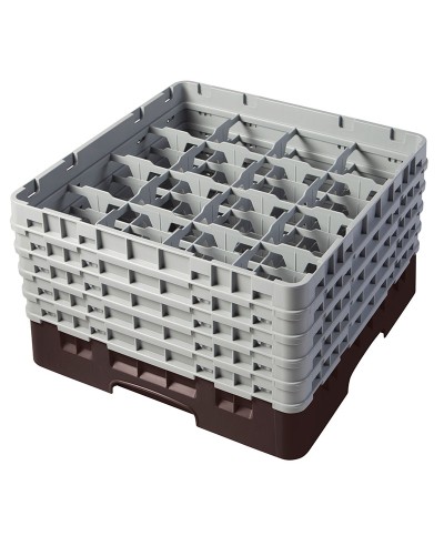 Cambro - 16S958-167 / Cesta de lavado (50 x 50 cm) para copas y vasos con 16 comp. 5 alt. - dia. máx. 10,9 cm alt. máx. 25,8 cm
