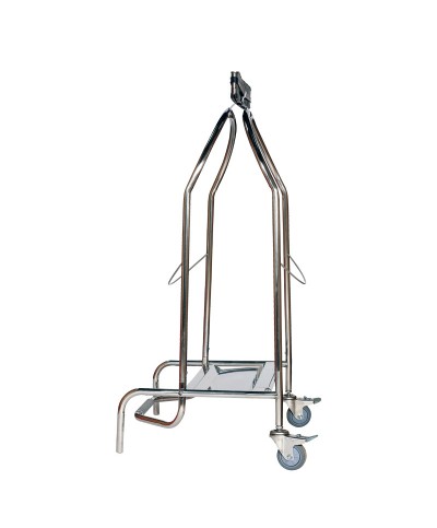 Probbax - SO-3104-MSSTL / Porta bolsas con 2 ruedas - 100 x 59 x 42,5 cm - Acero Brillante