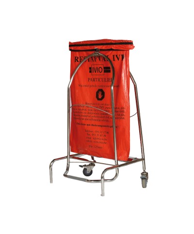 Probbax - SO-3104-MSSTL / Porta bolsas con 2 ruedas - 100 x 59 x 42,5 cm - Acero Brillante