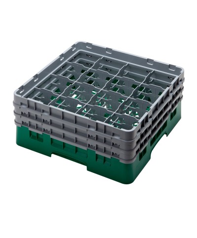Cambro - 16S638-119 / Cesta de lavado (50 x 50 cm) para copas y vasos con 16 comp. 3 alt. - dia. máx. 10,9 cm alt. máx. 17,6 cm
