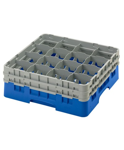 Cambro - 16S534-168 / Cesta de lavado (50 x 50 cm) para copas y vasos con 16 comp. 2 alt. - dia. máx. 10,9 cm alt. máx. 14,9 cm