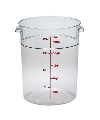 Cambro - RFSCW22-135 / Recipiente redondo de policarbonato - (37,8 cm de Ø) - (profundidad: 38,10 cm) - (20,8 litros)