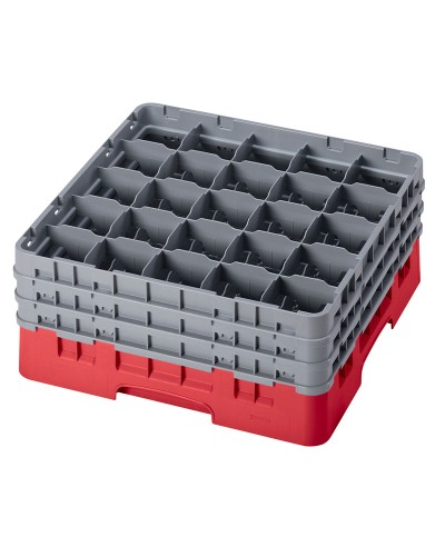 Cambro - 25S738-163 / Cesta de lavado (50 x 50 cm) copas y vasos con 25 comp. 3 alt. - dia. máx. 8,7 cm alt. máx. 20 cm